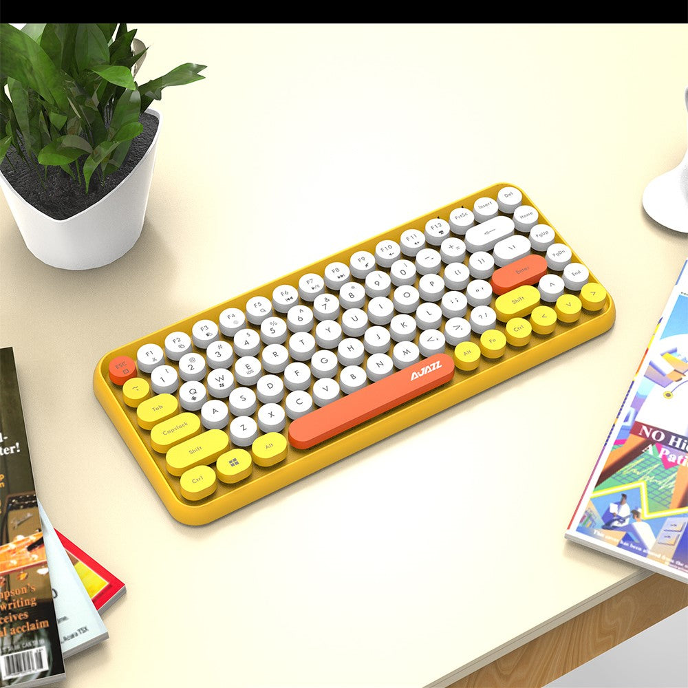 AJAZZ 308I Wireless Bluetooth-compatible Keyboard Mini Portable 84-Key Keyboard