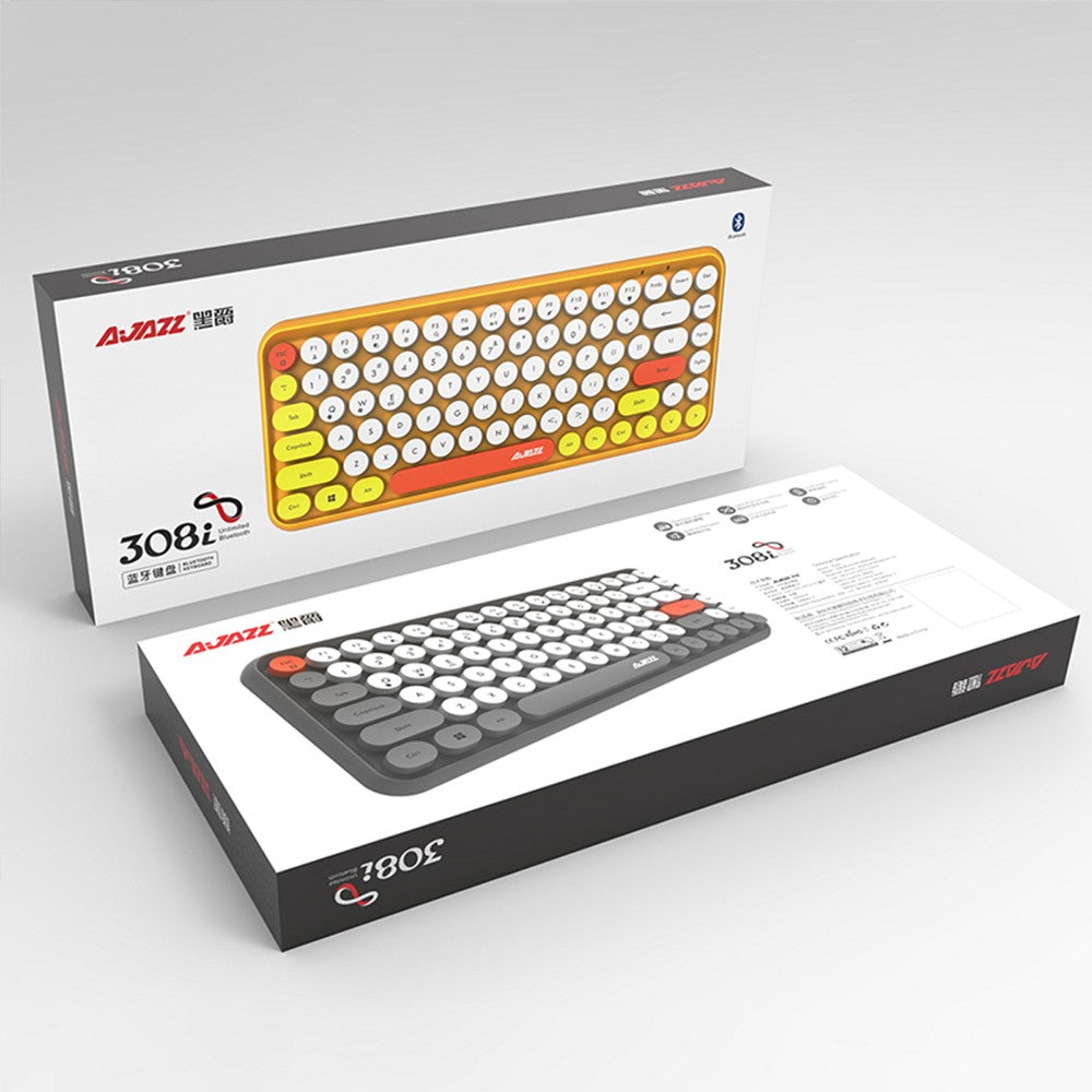 AJAZZ 308I Wireless Bluetooth-compatible Keyboard Mini Portable 84-Key Keyboard