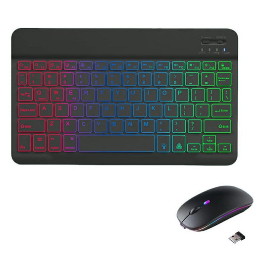 RGB-030 RGB Colorful Backlight 10-inch Wireless Bluetooth-compatible Keyboard Mouse Set