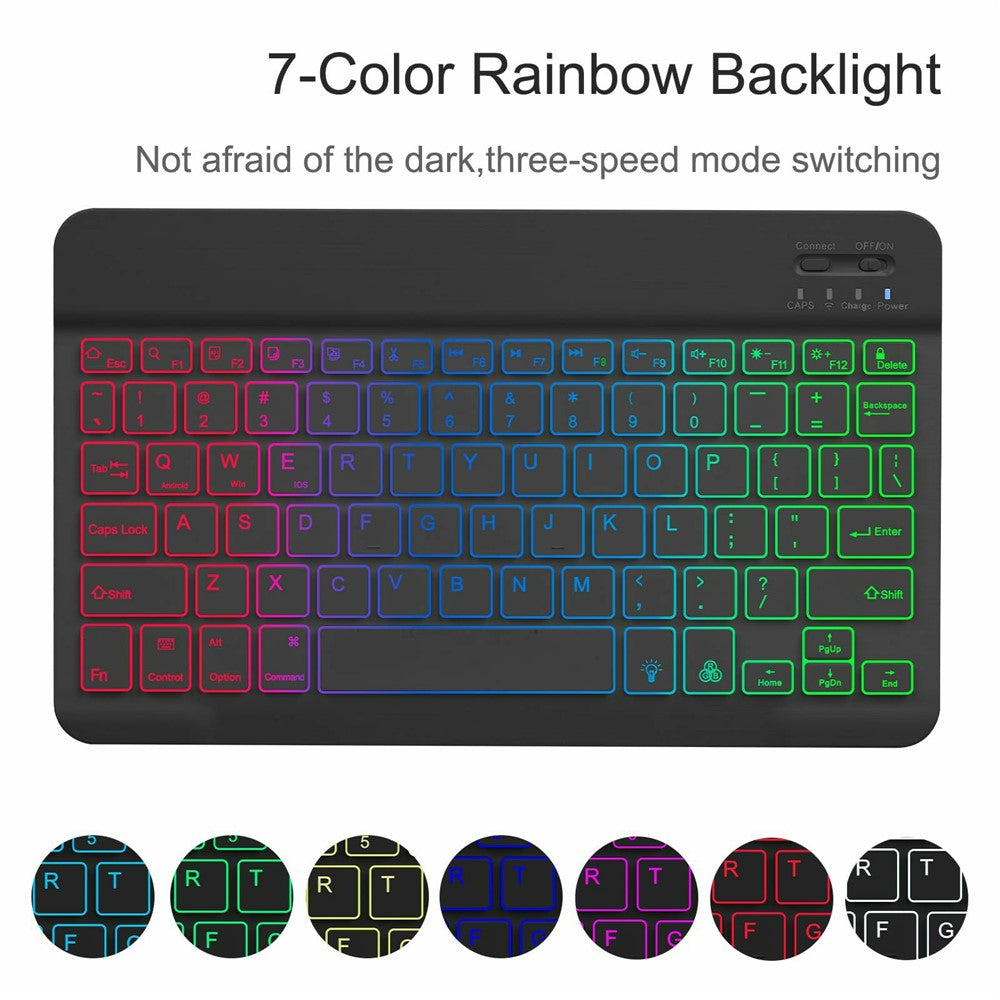 RGB-030 RGB Colorful Backlight 10-inch Wireless Bluetooth-compatible Keyboard Mouse Set