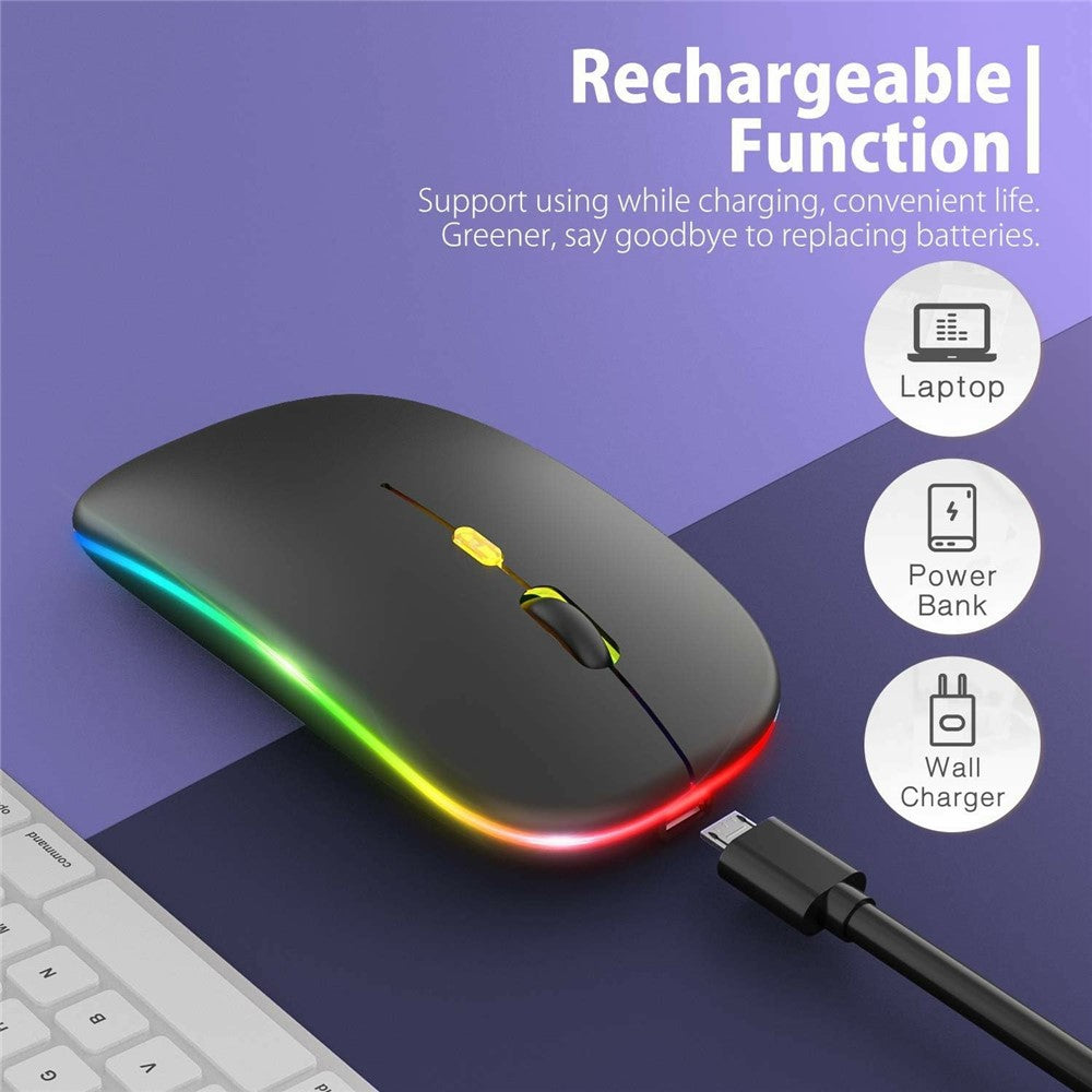 RGB-030 RGB Colorful Backlight 10-inch Wireless Bluetooth-compatible Keyboard Mouse Set