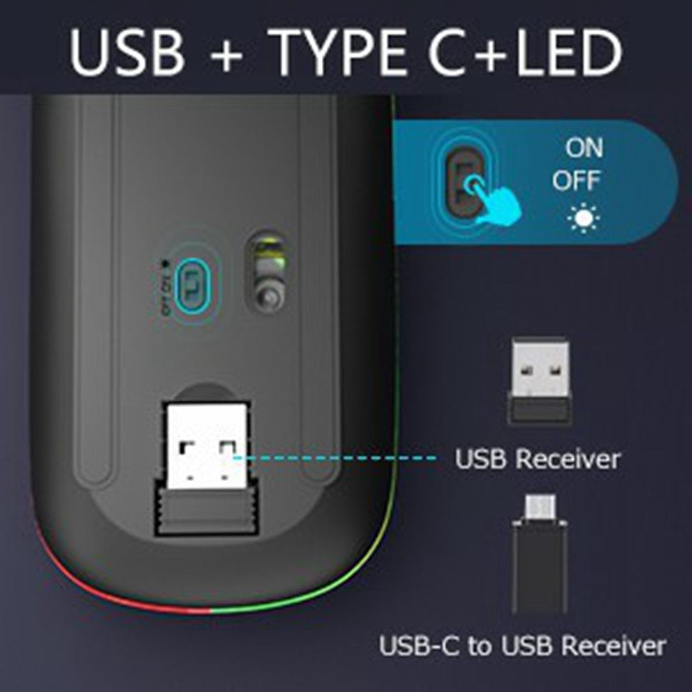 RGB-030 RGB Colorful Backlight 10-inch Wireless Bluetooth-compatible Keyboard Mouse Set