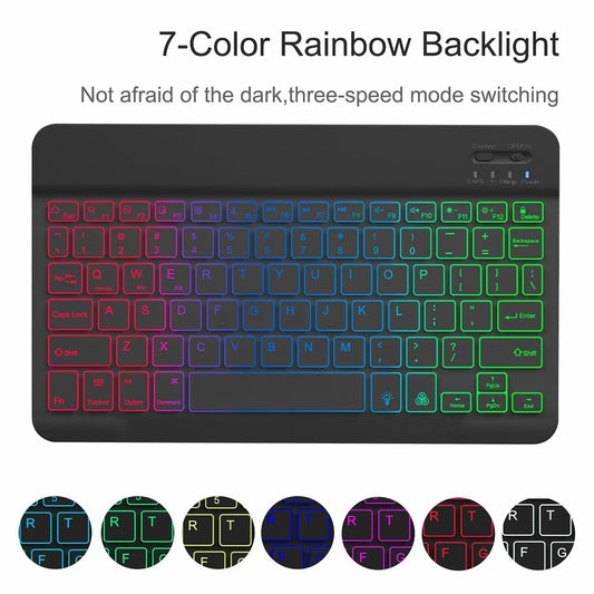 RGB-030 RGB Colorful Backlight 10-inch Wireless Bluetooth-compatible Keyboard