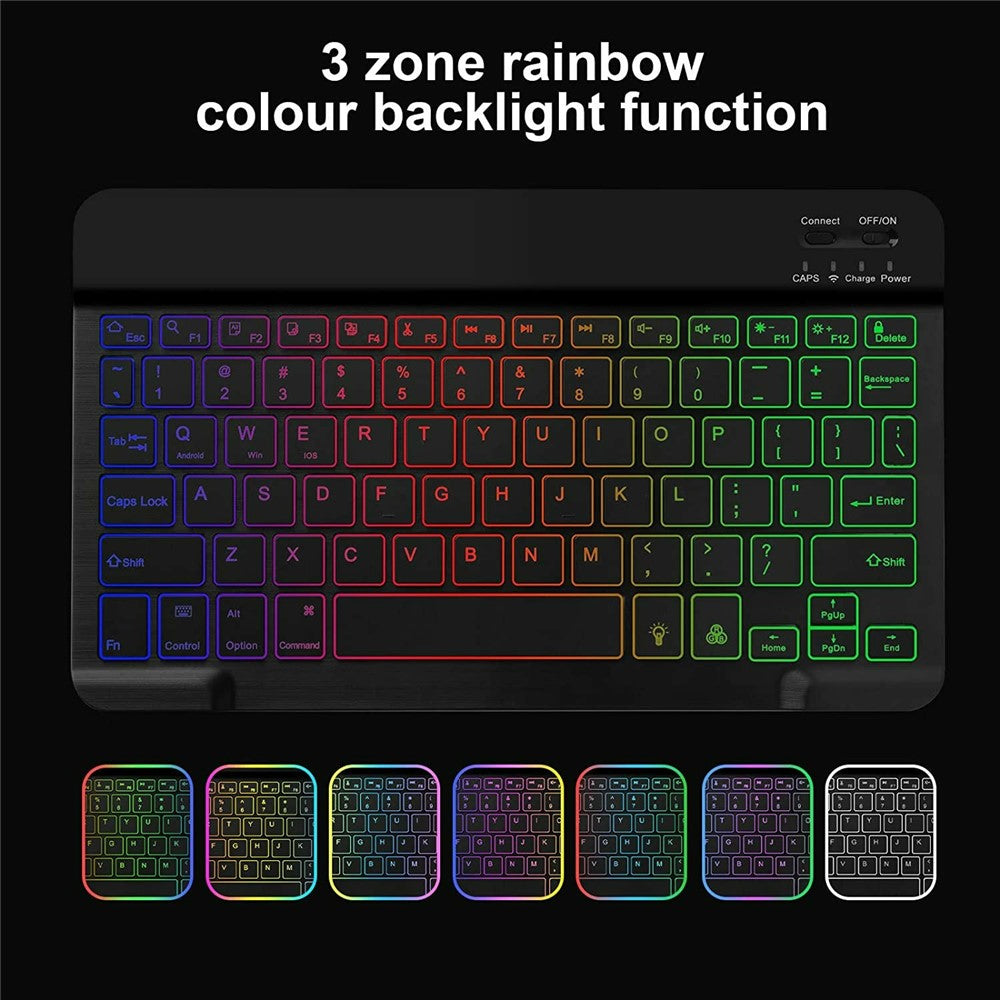 RGB-030 RGB Colorful Backlight 10-inch Wireless Bluetooth-compatible Keyboard