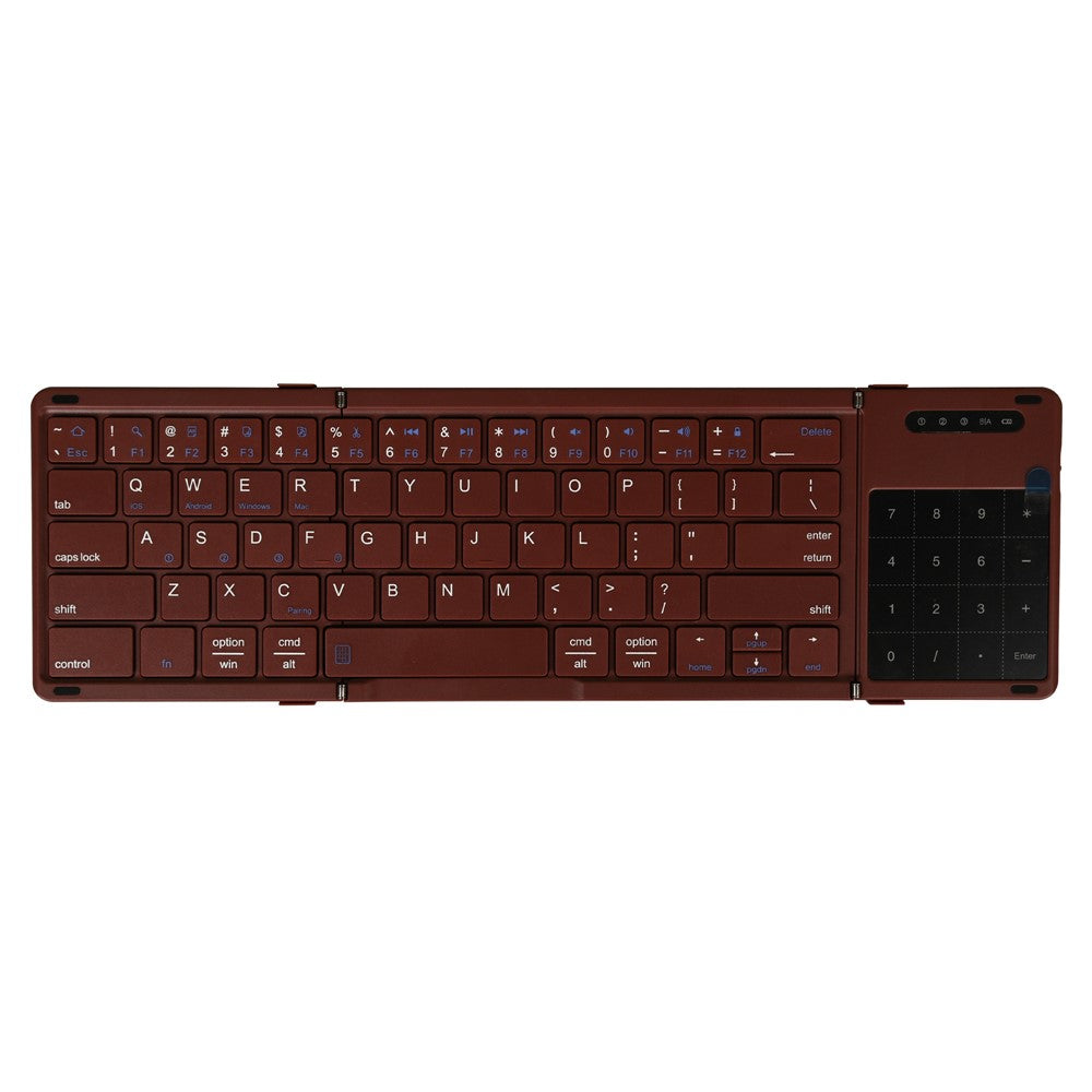 B077T Portable Foldable Wireless Bluetooth-compatible Keyboard with Touchpad Numeric Function