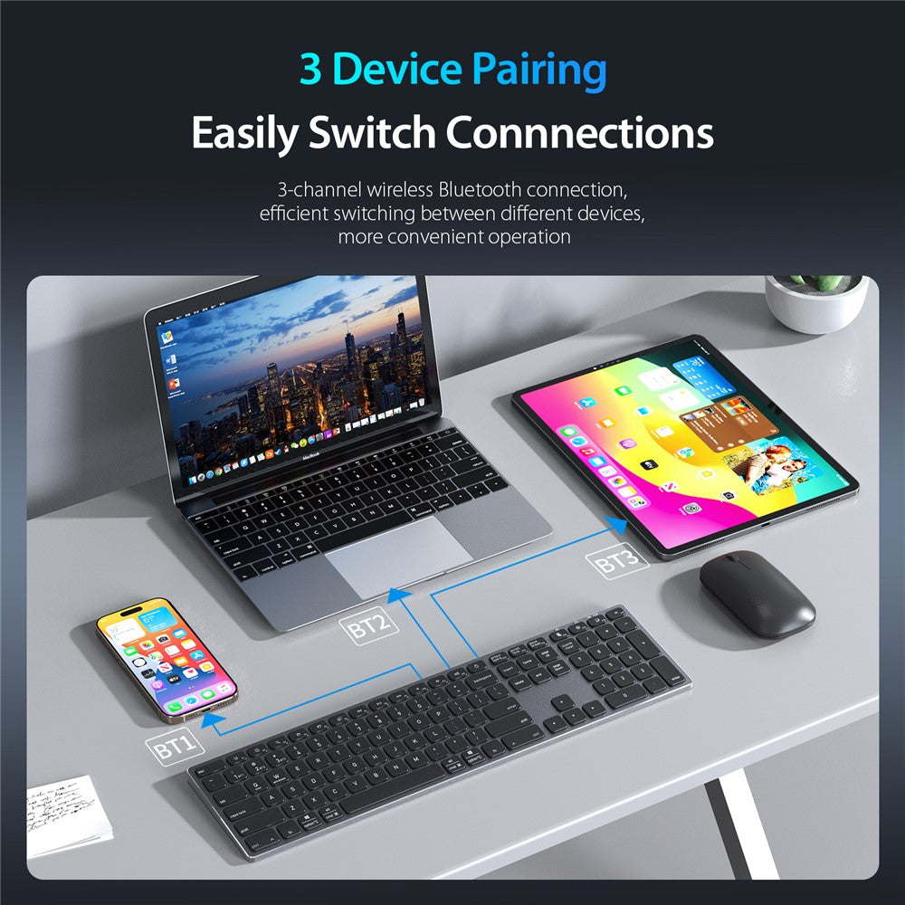 Wireless Keyboard Wireless Keyboard DUX DUCIS LK Series Mute Keyboard for Laptops/Tablets/Phones