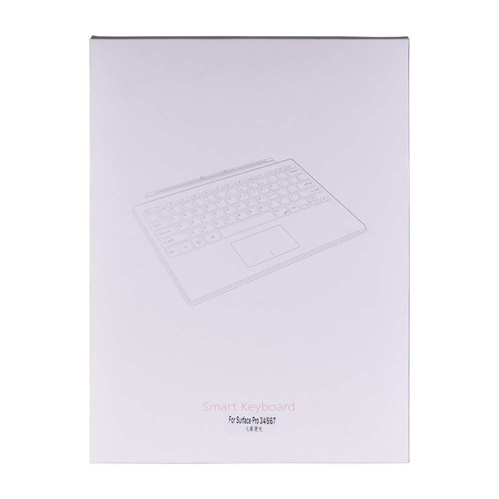 1089D for Microsoft Surface Pro 3 / 4 / 5 / 6 / 7 Colorful Backlight Laptop Magnetic Adsorption Bluetooth-compatible Wireless Keyboard with Touchpad