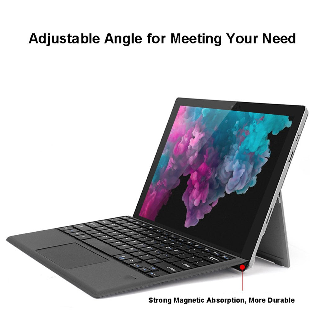 1089D for Microsoft Surface Pro 3 / 4 / 5 / 6 / 7 Colorful Backlight Laptop Magnetic Adsorption Bluetooth-compatible Wireless Keyboard with Touchpad