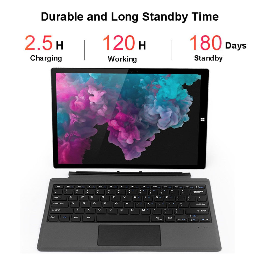 1089D for Microsoft Surface Pro 3 / 4 / 5 / 6 / 7 Colorful Backlight Laptop Magnetic Adsorption Bluetooth-compatible Wireless Keyboard with Touchpad