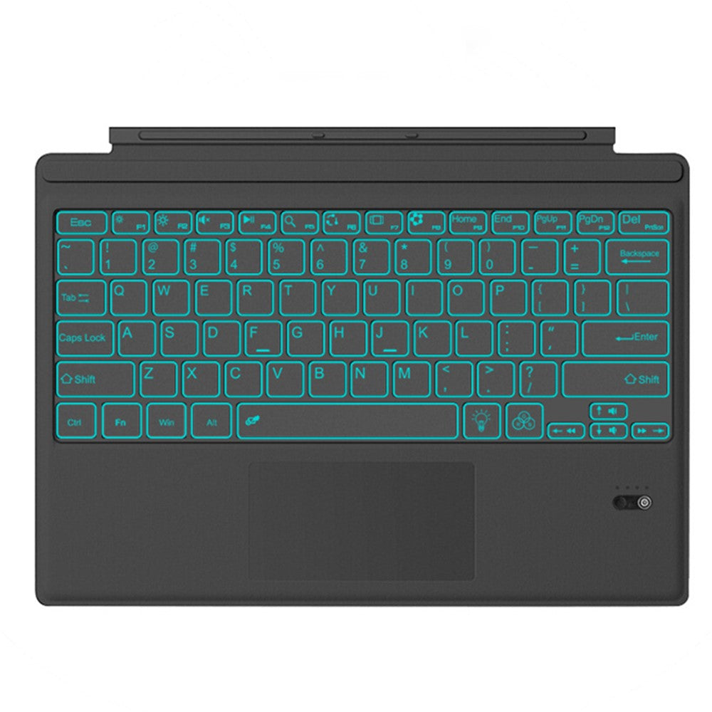 1089D for Microsoft Surface Pro 3 / 4 / 5 / 6 / 7 Colorful Backlight Laptop Magnetic Adsorption Bluetooth-compatible Wireless Keyboard with Touchpad