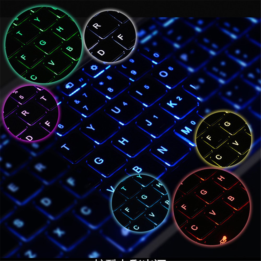1089D for Microsoft Surface Pro 3 / 4 / 5 / 6 / 7 Colorful Backlight Laptop Magnetic Adsorption Bluetooth-compatible Wireless Keyboard with Touchpad
