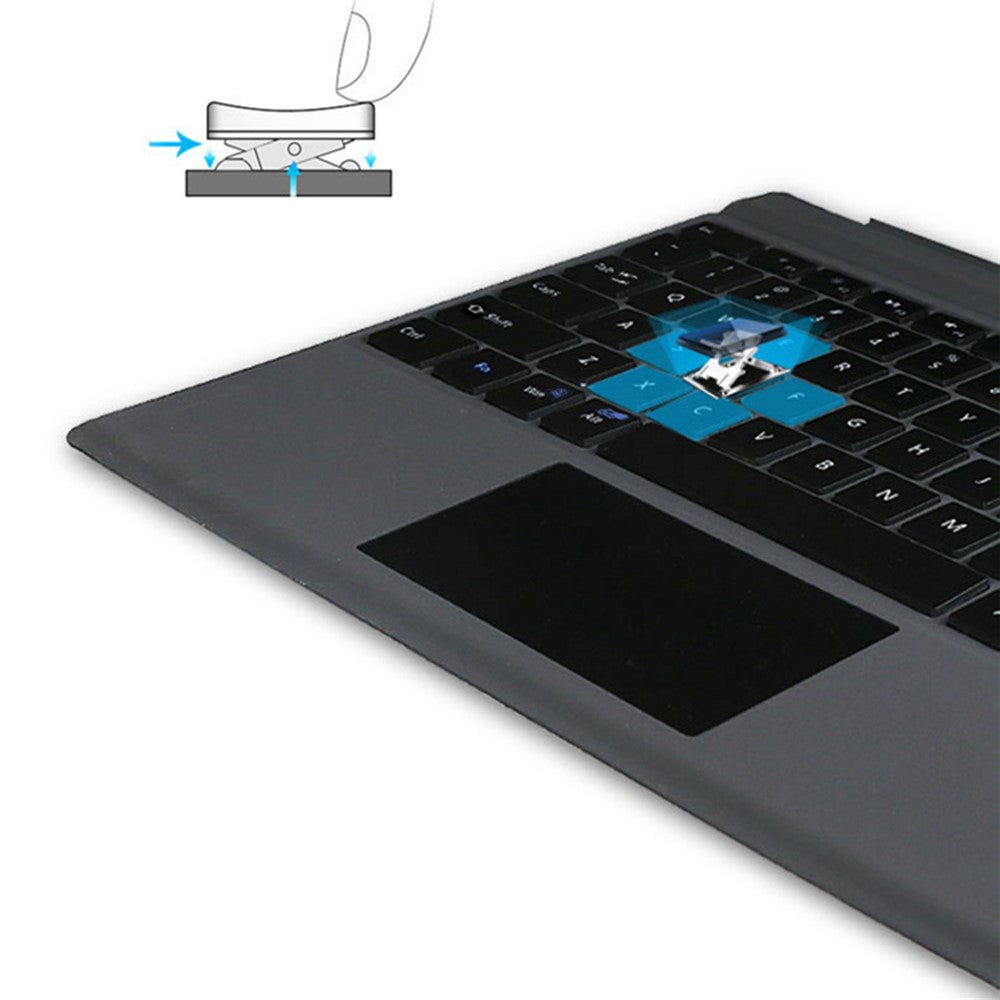 1089D for Microsoft Surface Pro 3 / 4 / 5 / 6 / 7 Colorful Backlight Laptop Magnetic Adsorption Bluetooth-compatible Wireless Keyboard with Touchpad