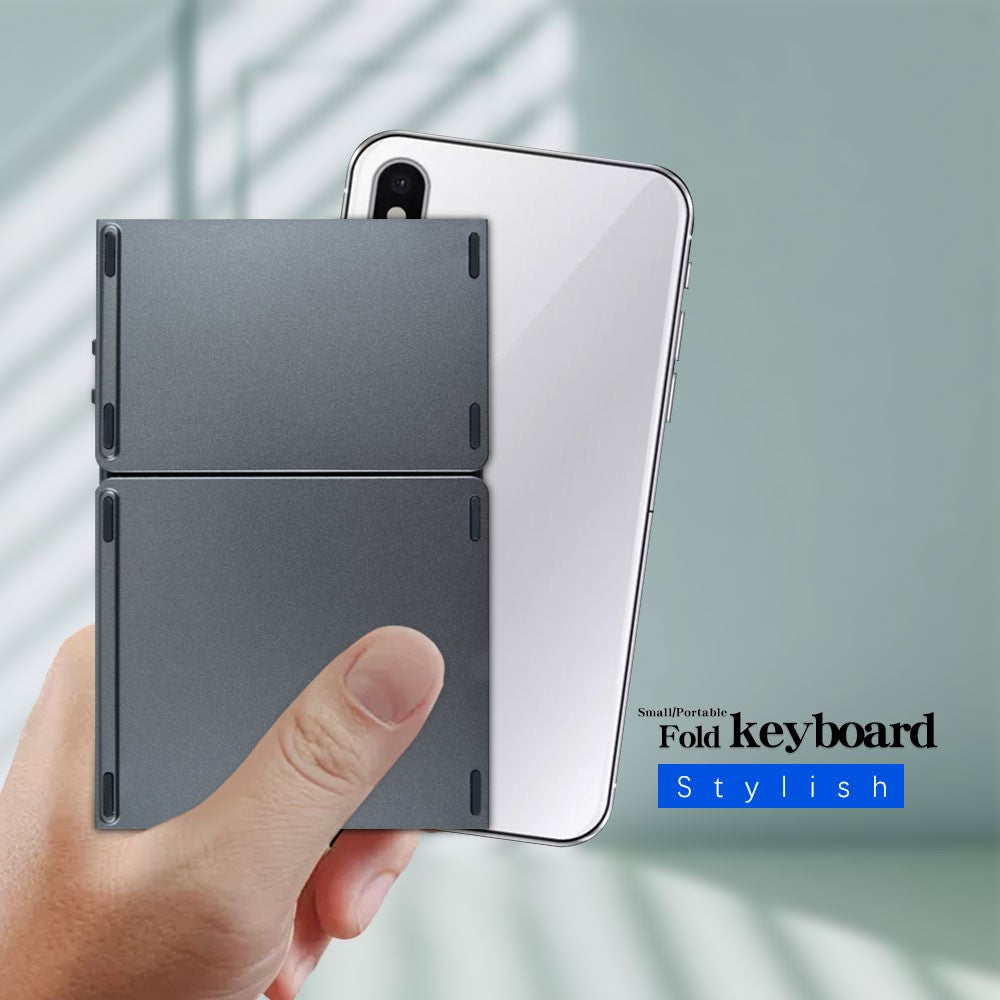 B033 Portable Tri-Fold Bluetooth-Compatible Keyboard Universal Laptop Tablet Phone Wireless Keyboard with Touchpad