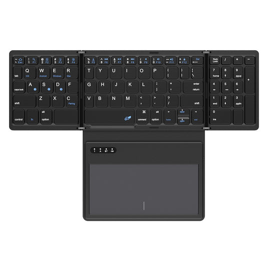 B055 Portable Folding Bluetooth-compatible Keyboard Universal Laptop Tablet Wireless Keyboard with Touchpad