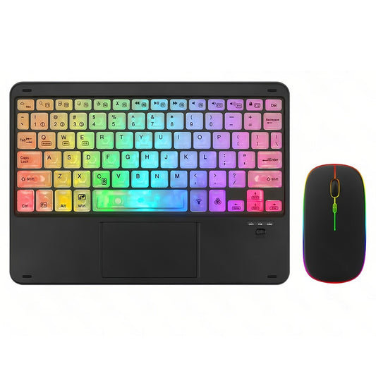 172 Wireless Keyboard and Mouse Combo RGB Backlit Bluetooth-compatible 5.1 Keyboard Mouse Set with Touchpad