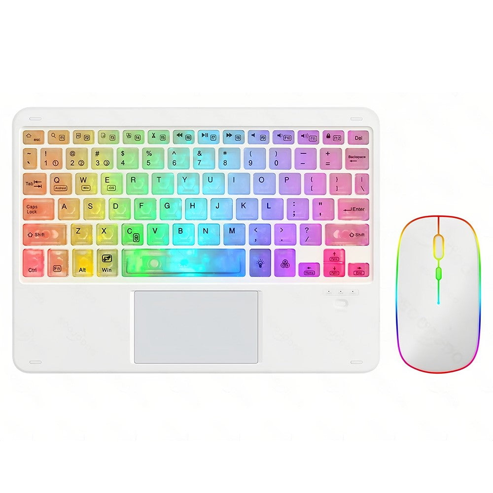 172 Wireless Keyboard and Mouse Combo RGB Backlit Bluetooth-compatible 5.1 Keyboard Mouse Set with Touchpad