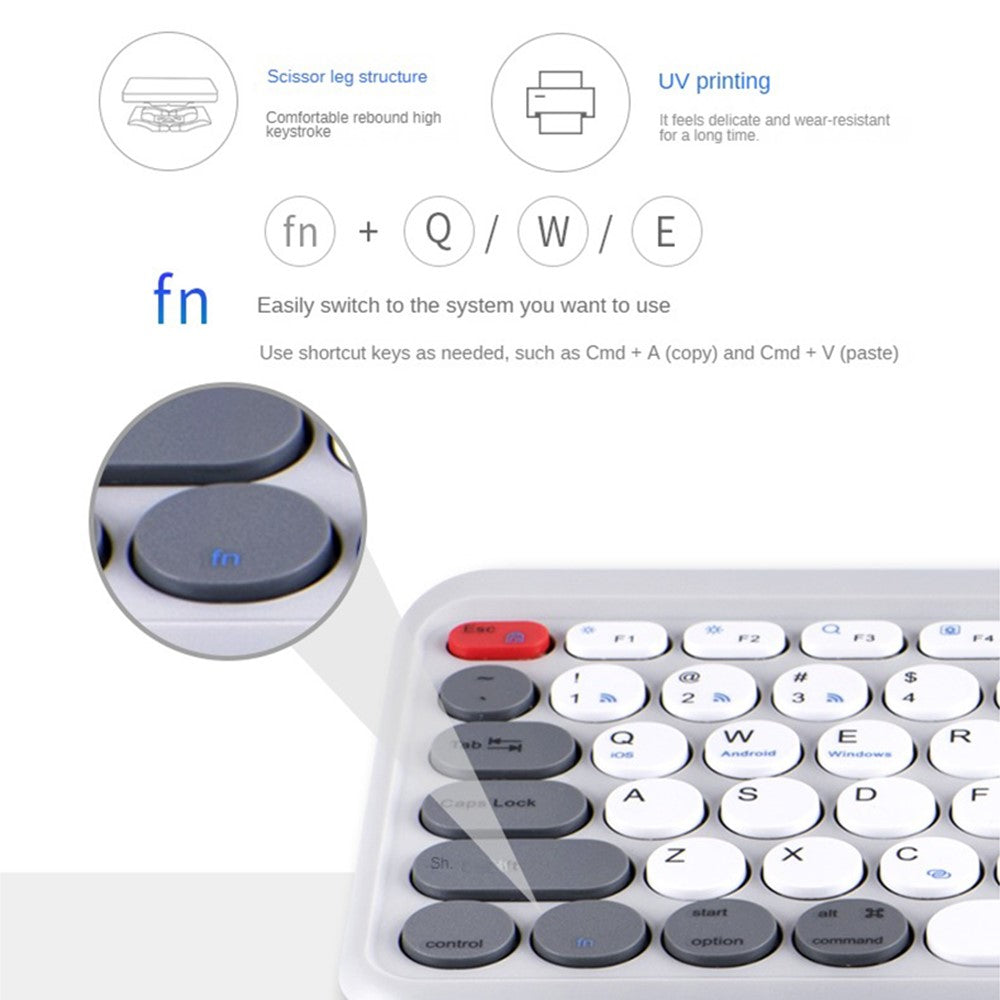 A201 Laptop Keyboard Bluetooth-compatible + Wireless 2.4G Computer Keyboard for Windows / 8-Pin / Android