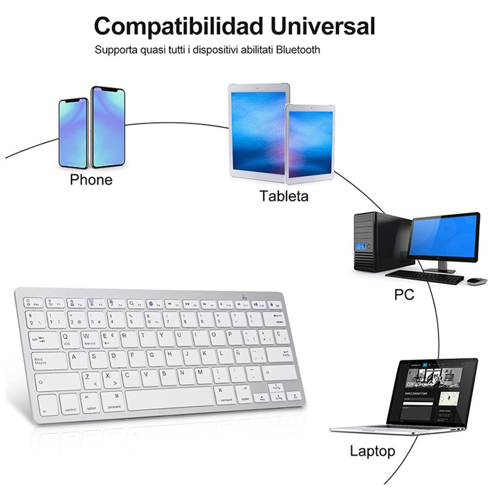 X5 (SP) Spanish Universal Wireless Bluetooth-compatible Keyboard for Smart Phone / Tablet