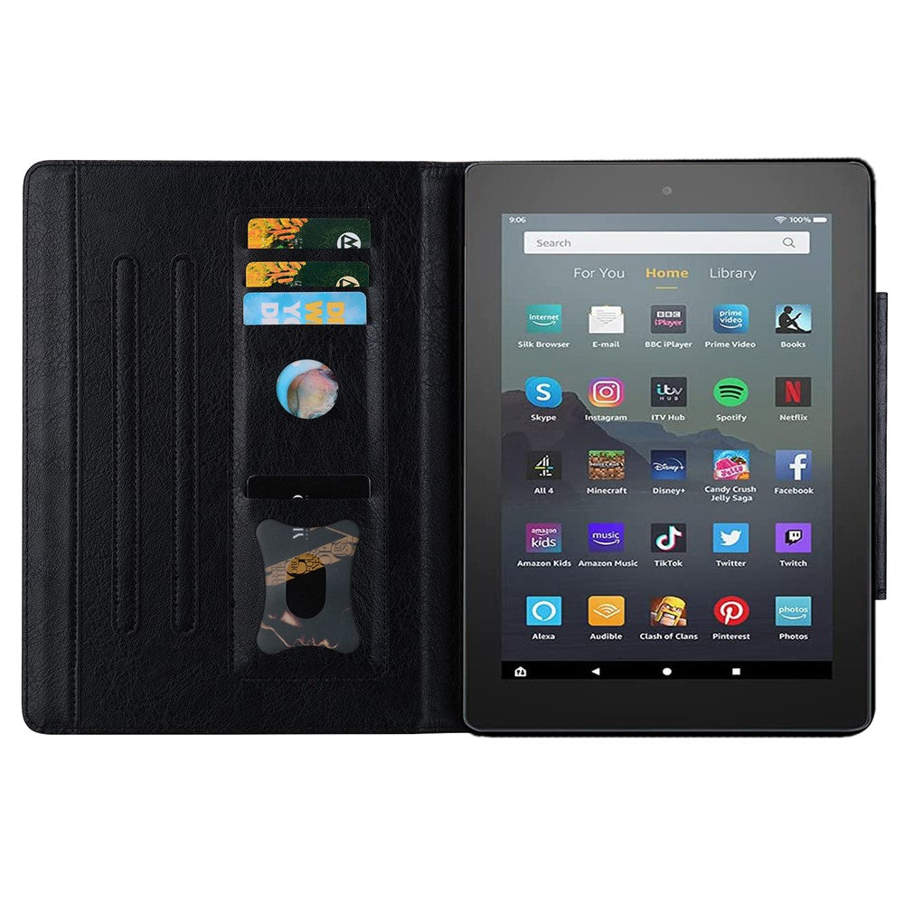 For Amazon Fire HD 8 (2020) / HD 8 (2022) Case PU Leather Stand Tablet Cover with Card Holder