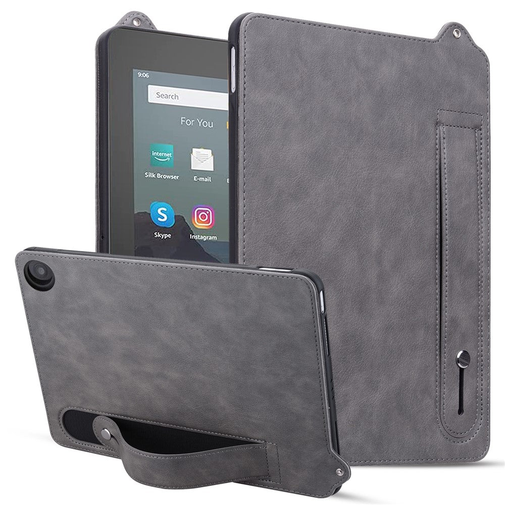 Tablet Case For Amazon Fire HD 10 (2023) / (2021) / Fire HD 10 Plus (2023) / (2021) Hand Strap Kickstand Leather Cover