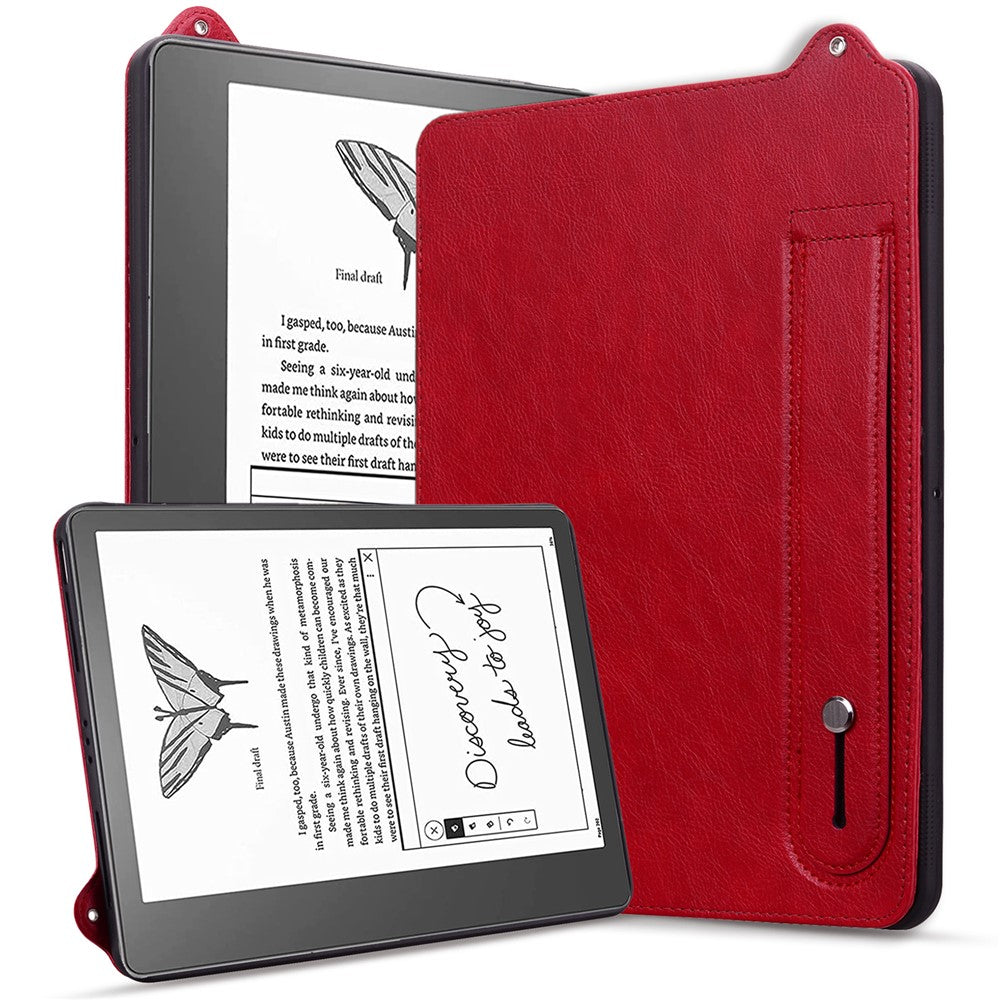 For Amazon Kindle Scribe (2024) / (2022) Case Hand Strap Kickstand Leather Tablet Cover