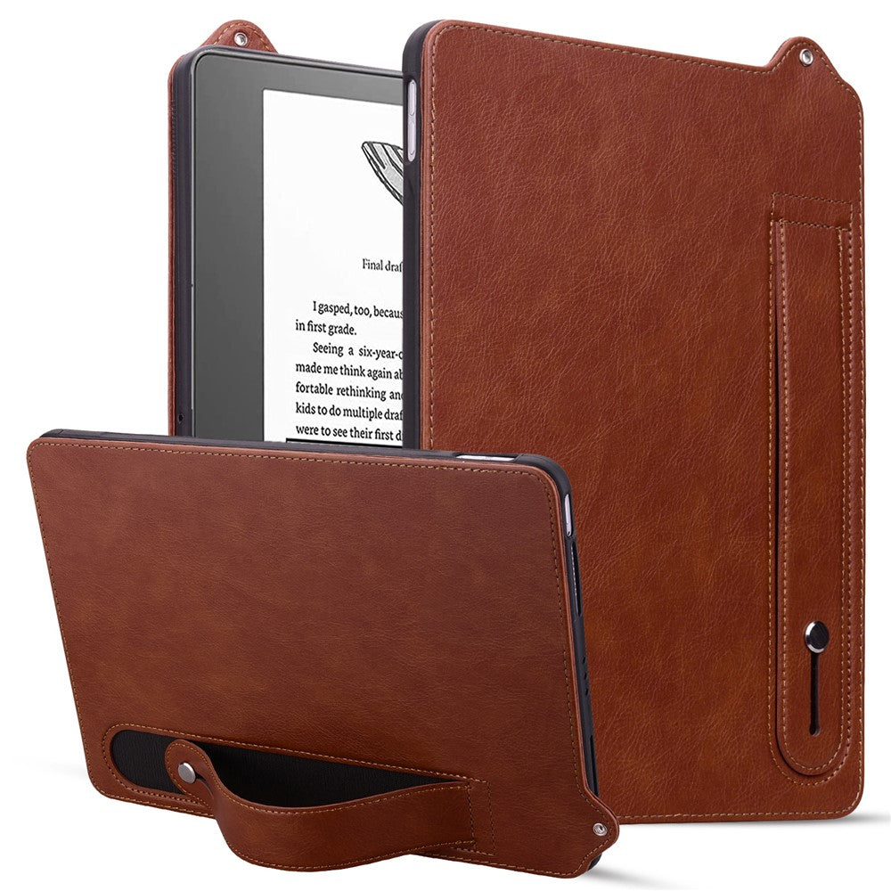 For Amazon Kindle Scribe (2024) / (2022) Case Hand Strap Kickstand Leather Tablet Cover
