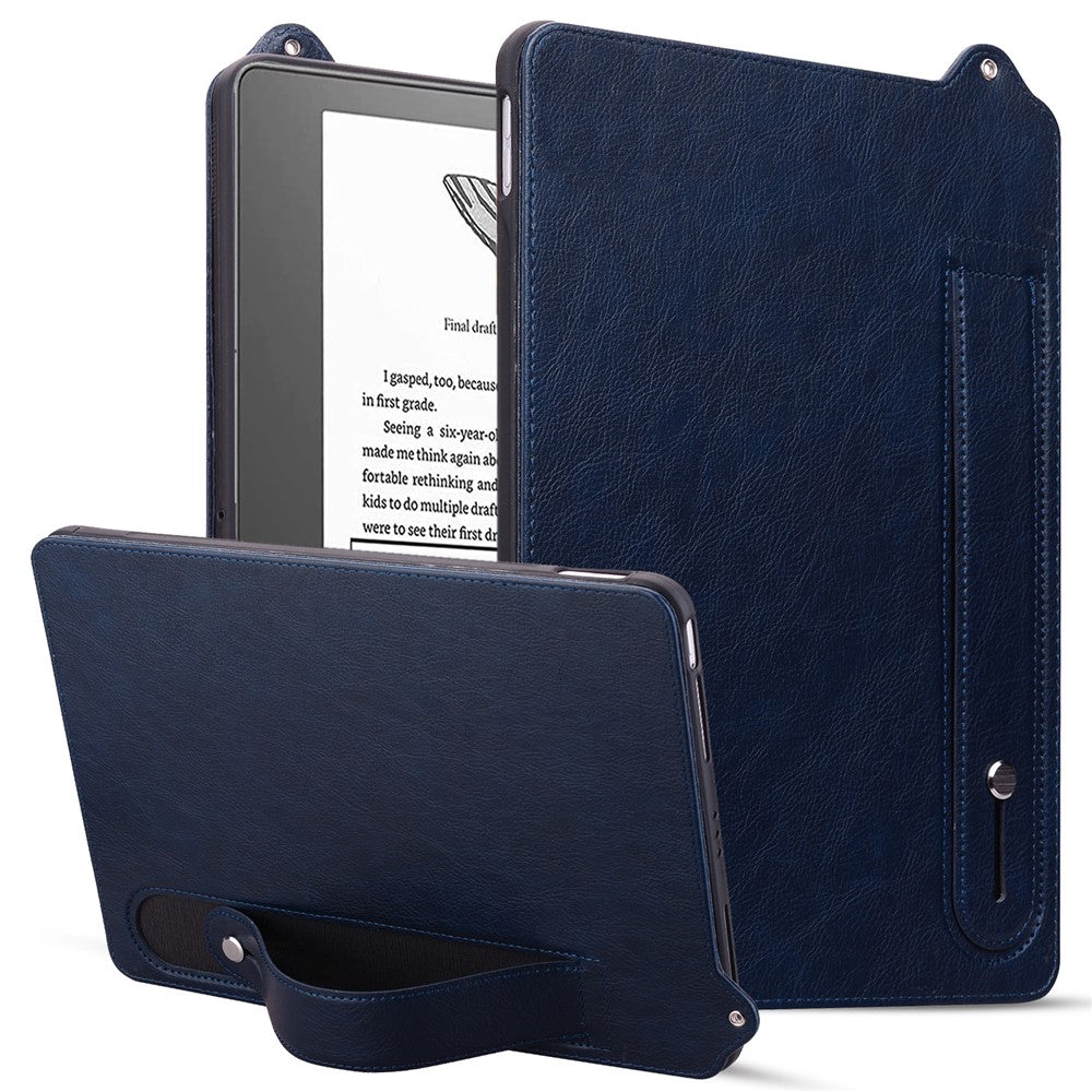 For Amazon Kindle Scribe (2024) / (2022) Case Hand Strap Kickstand Leather Tablet Cover