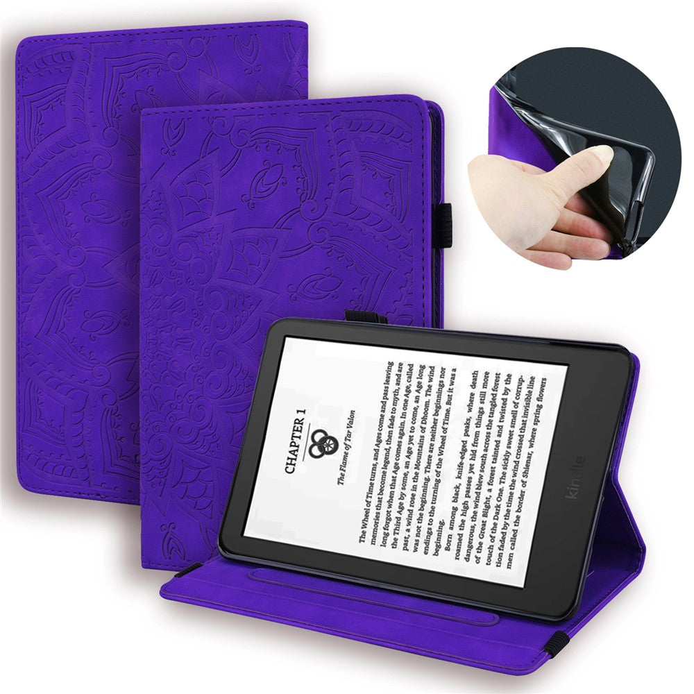 For Amazon Kindle Paperwhite (2024) Case Flower Pattern Leather Tablet Cover