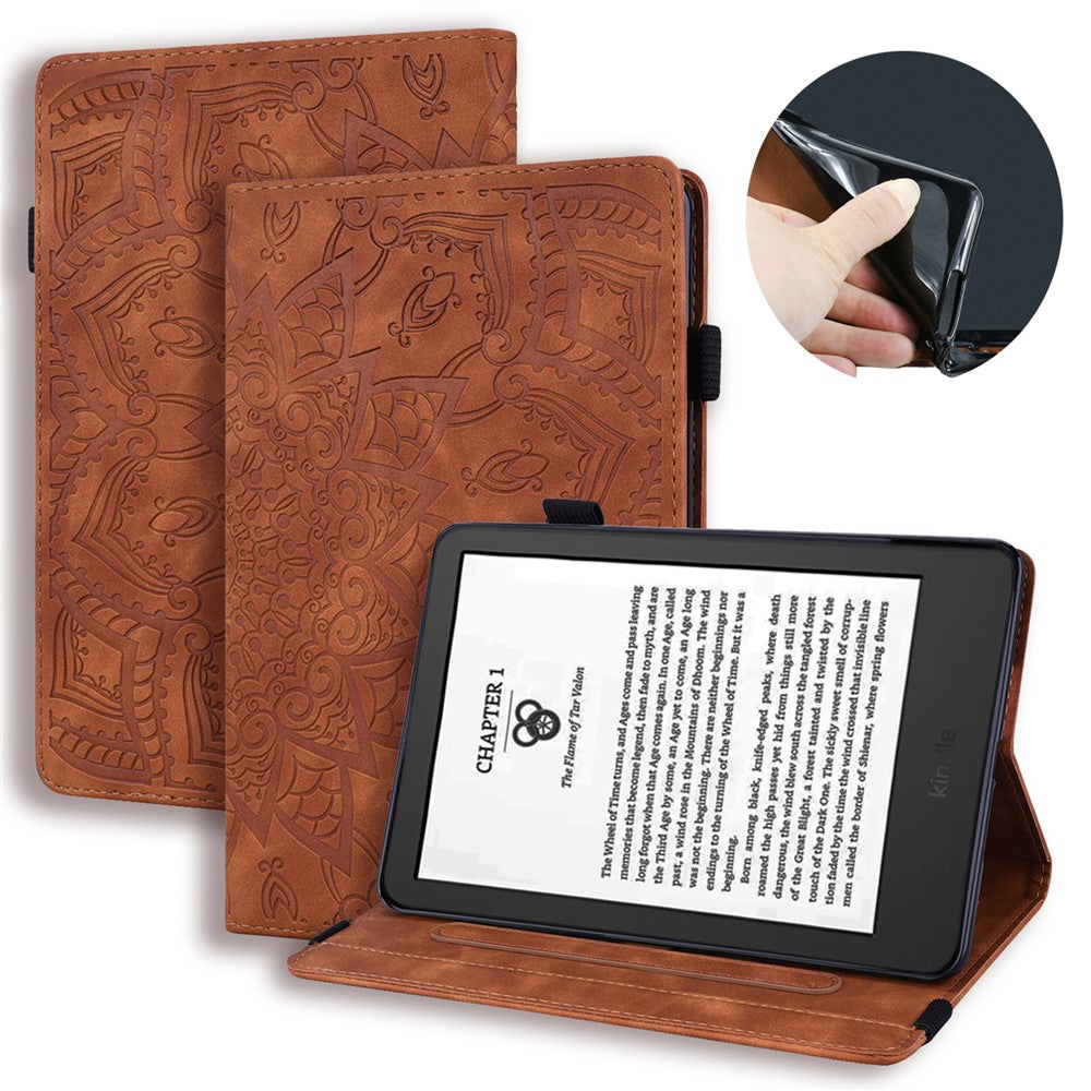 For Amazon Kindle Paperwhite (2024) Case Flower Pattern Leather Tablet Cover