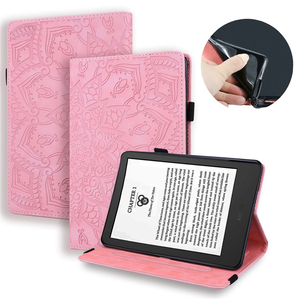 For Amazon Kindle Paperwhite (2024) Case Flower Pattern Leather Tablet Cover