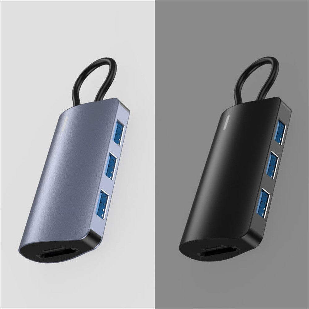 2395-05 5-in-1 USB-C Hub Aluminum Alloy Docking Station with 3 USB 3.0 + SD / TF Card Reader