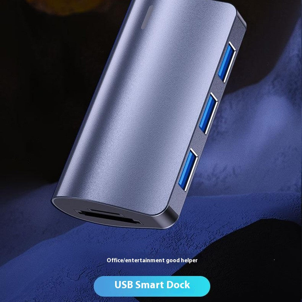 2395-05 5-in-1 USB-C Hub Aluminum Alloy Docking Station with 3 USB 3.0 + SD / TF Card Reader