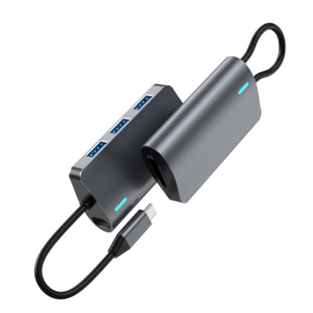 2395-05 5-in-1 USB-C Hub Aluminum Alloy Docking Station with 3 USB 3.0 + SD / TF Card Reader