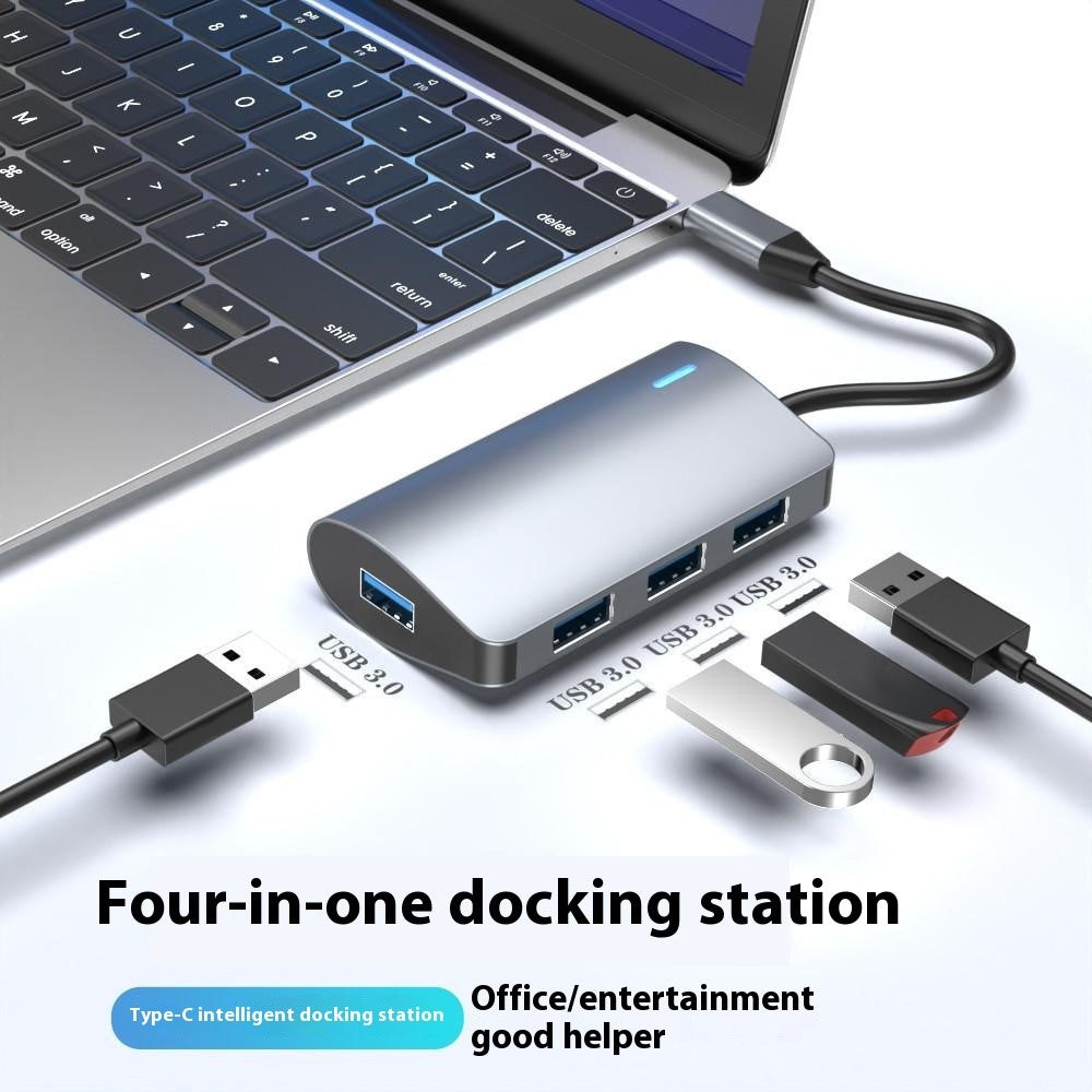 2395-0430 USB-C Hub with 4 USB 3.0 Ports 5Gbps Data Transfer Aluminum Alloy Docking Station