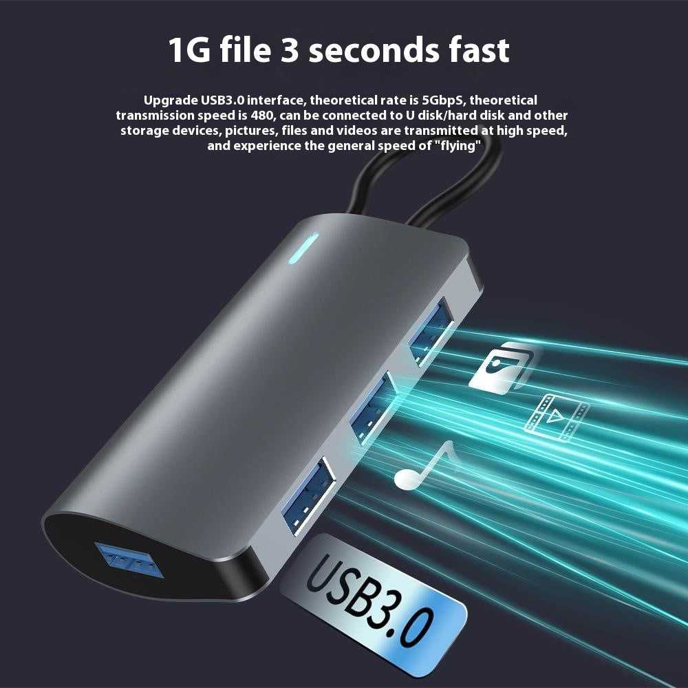 2395-0430 USB-C Hub with 4 USB 3.0 Ports 5Gbps Data Transfer Aluminum Alloy Docking Station