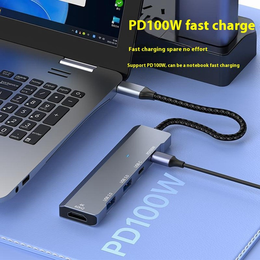 ADS-336 5 In 1 USB C Hub PD 100W Fast Charging 4K 60Hz HD Data Transfer Adapter