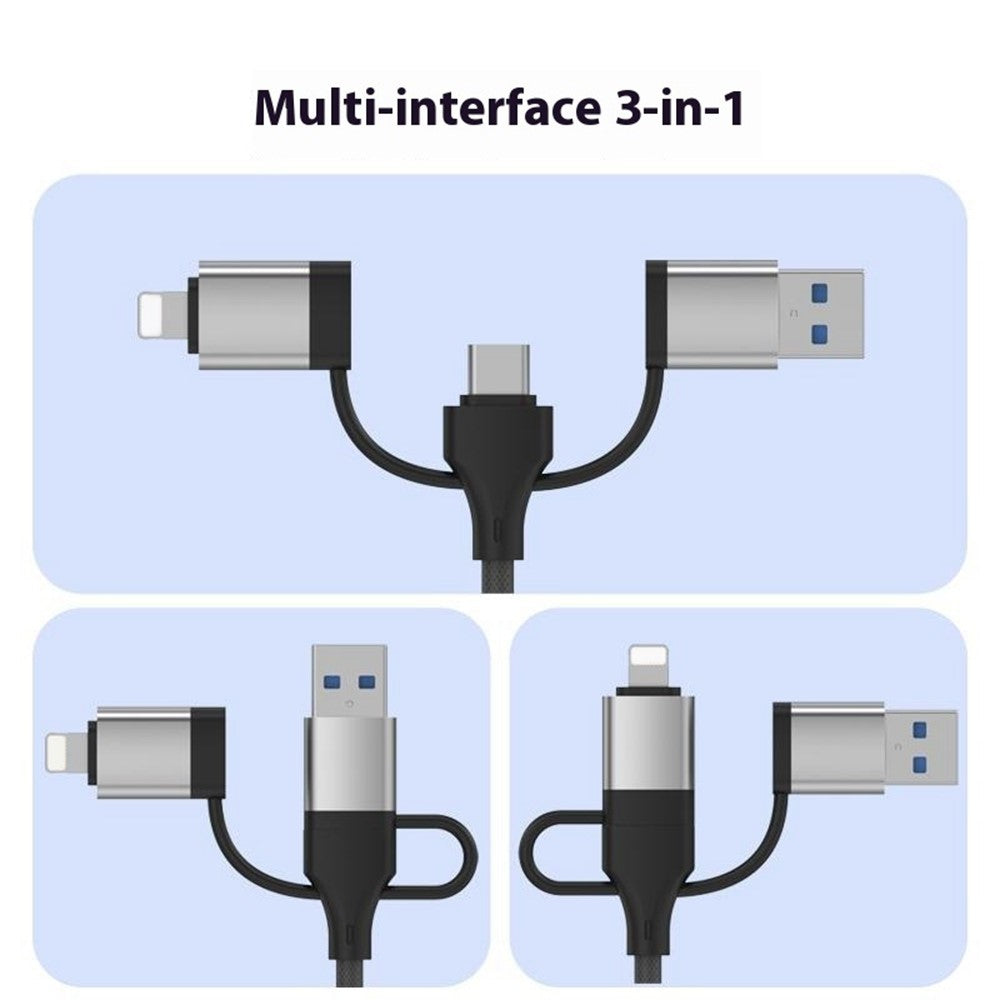 8Pin USB Type-C 3 in 1 Adapter Hub SD TF CF Card Reader USB Data Type-C 3.5mm Headphone Connector