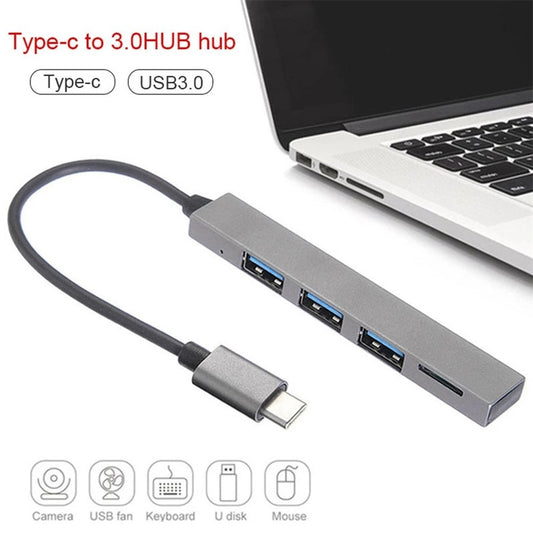 4 Ports Type-C to USB2.0 TF Card Slot Splitter Hub Adapter Support OTG for MacBook Pro/Air