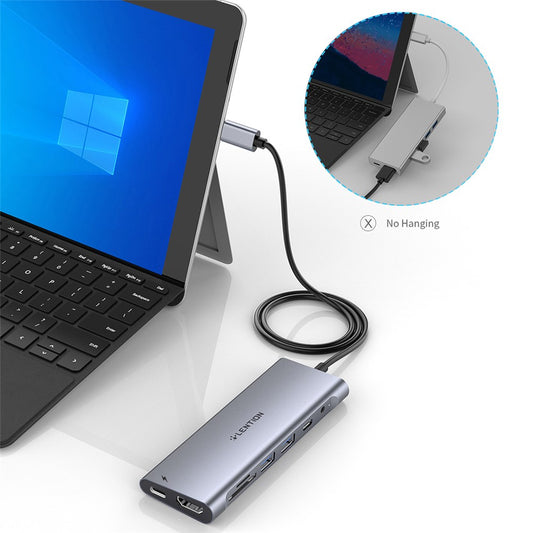 LENTION C37 HACR-1M USB-C Hub Adapter Multi-port Docking Station Type-C Converter Compatible with macOS, Windows, Vista, Linux Systems