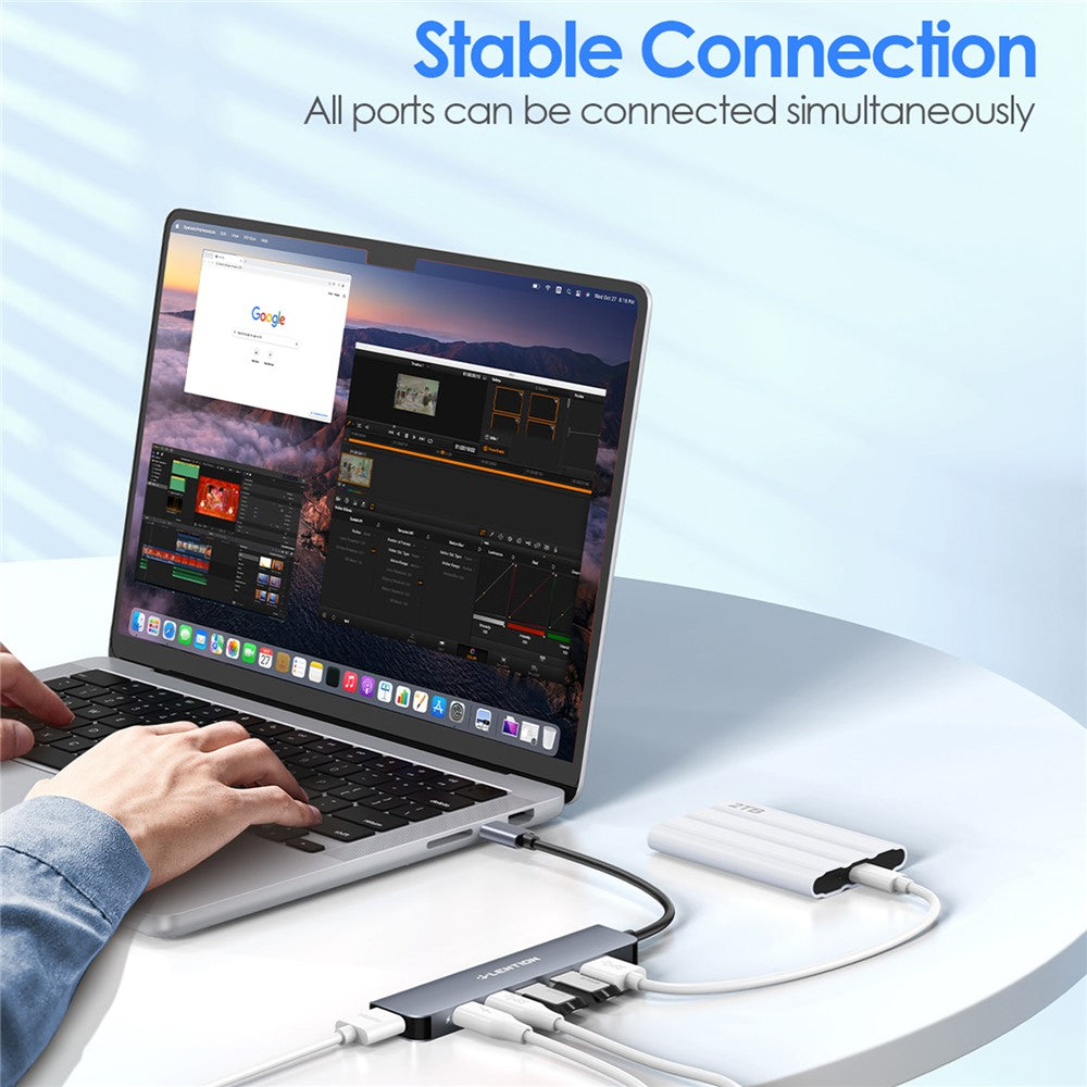 LENTION CE35sH Cloud Ala Series 6-in-1 USB-C Hub Adapter USB-C to 3 USB3.0 + HD 4K / 30Hz + PD3.0 + USB-C Docking Station