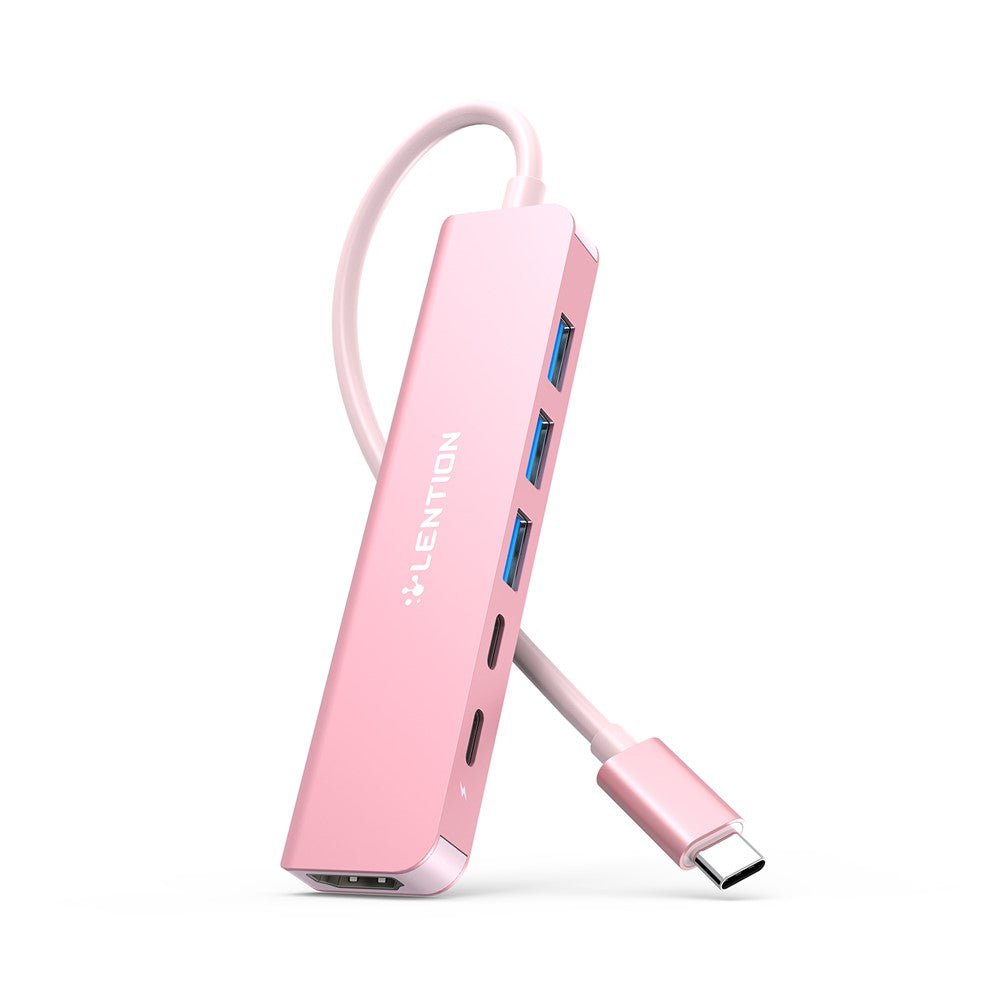LENTION CE35sH Cloud Ala Series 6-in-1 USB-C Hub Adapter USB-C to 3 USB3.0 + HD 4K / 30Hz + PD3.0 + USB-C Docking Station