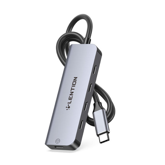 LENTION CE31-0.6M Cloud Ala Series 5-in-1 Mini USB-C Docking Station Type-C to 4 USB-C + 5V USB-C Hub Adapter