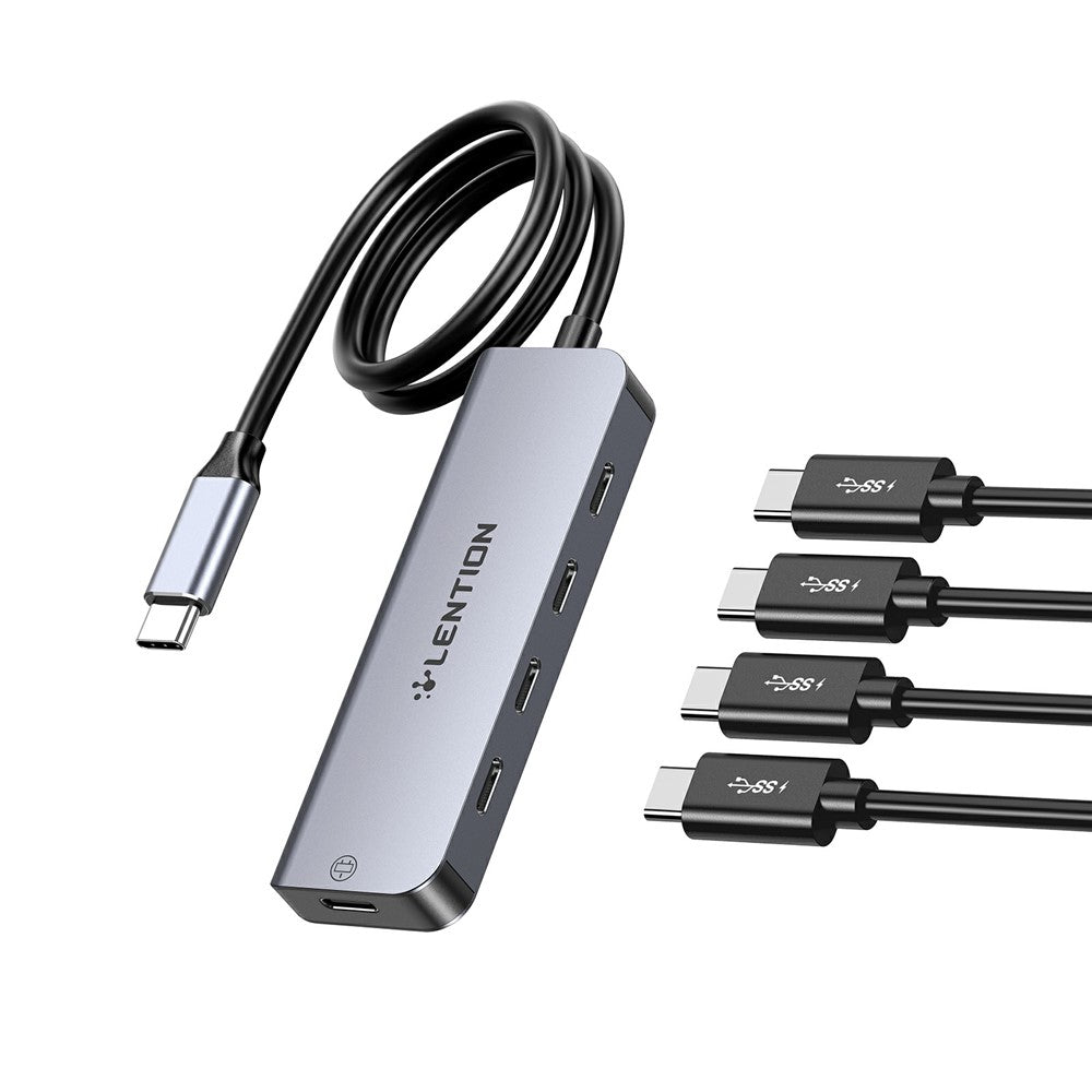 LENTION CE31-0.6M Cloud Ala Series 5-in-1 Mini USB-C Docking Station Type-C to 4 USB-C + 5V USB-C Hub Adapter
