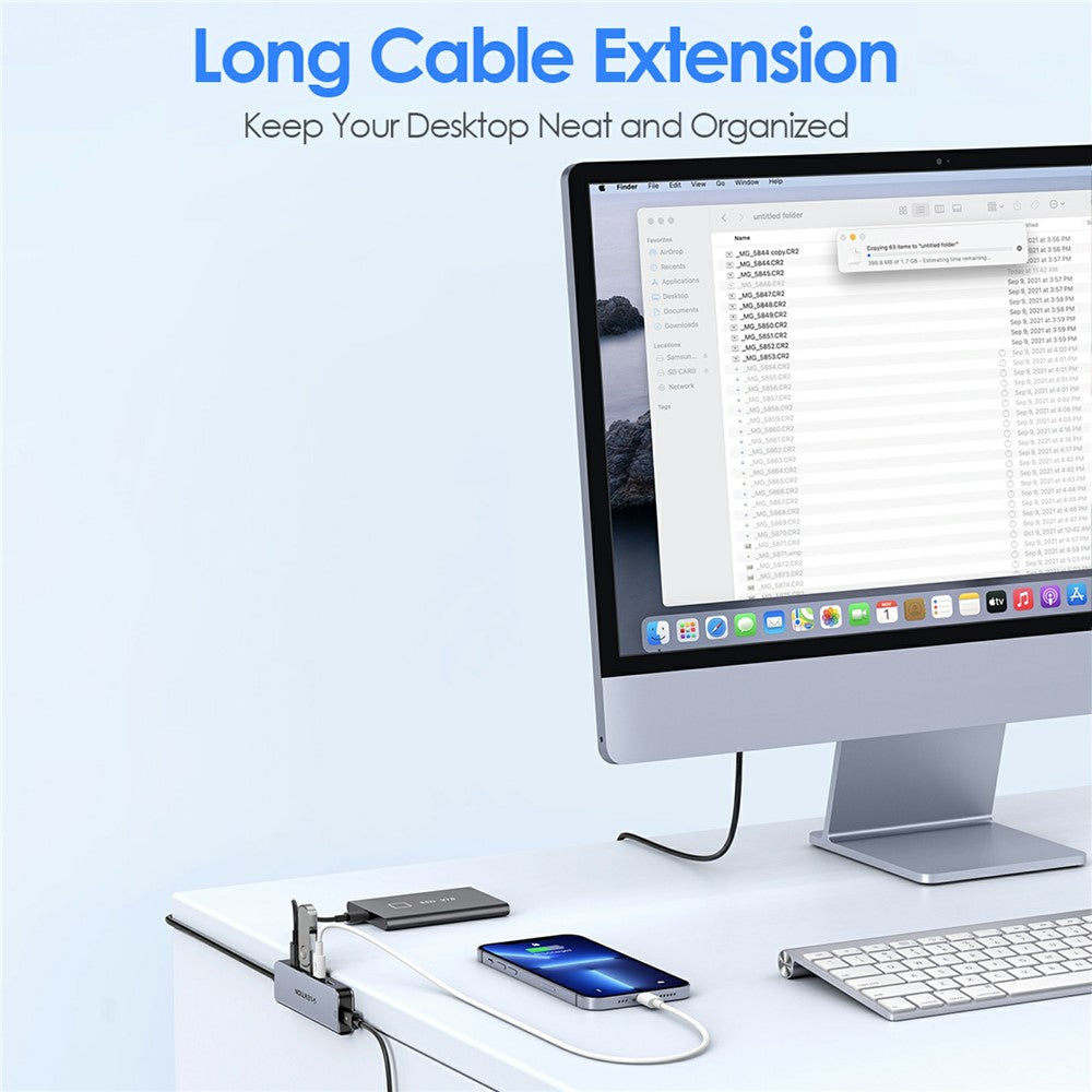 LENTION CE31-0.6M Cloud Ala Series 5-in-1 Mini USB-C Docking Station Type-C to 4 USB-C + 5V USB-C Hub Adapter