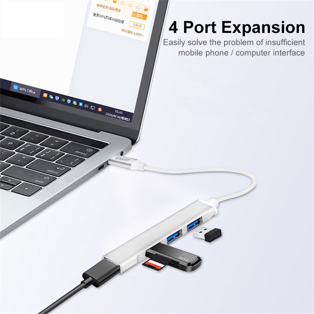 ENKAY HAT PRINCE ENK-AT114 Multi-Port Hub Adapter 4 in 1 USB3.0 Extender Type-C Docking Station with USB3.0 + 3 USB2.0