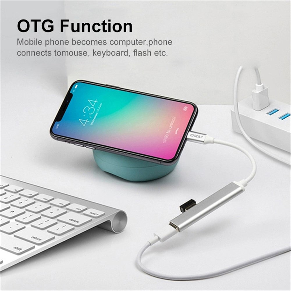 ENKAY HAT PRINCE ENK-AT114 Multi-Port Hub Adapter 4 in 1 USB3.0 Extender Type-C Docking Station with USB3.0 + 3 USB2.0