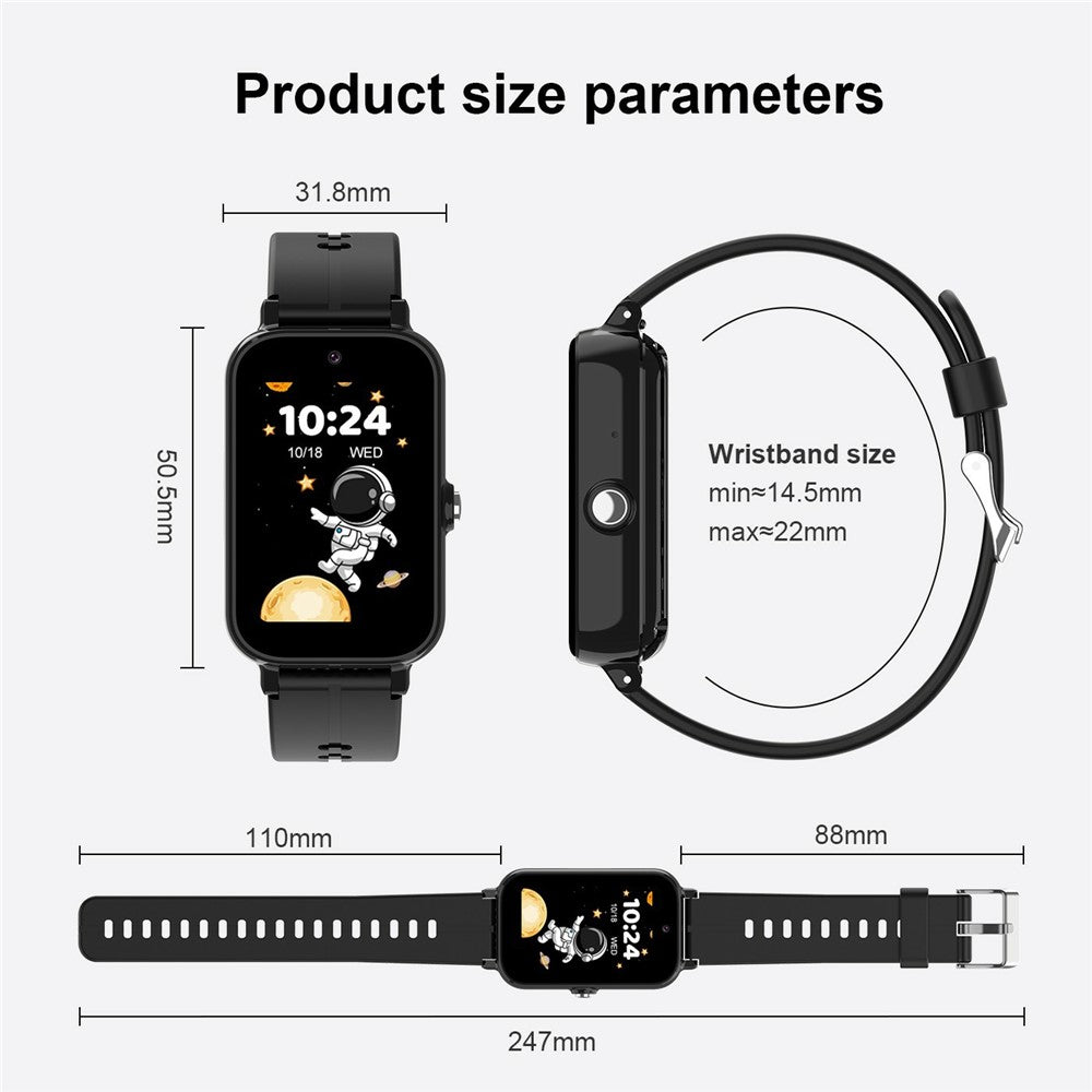 DH13S 1.57 Inch IPS Touch Screen Kids Smart Watch 4G Calling SOS GPS Tracking Wristwatch (Europe / Asian / Africa Version)