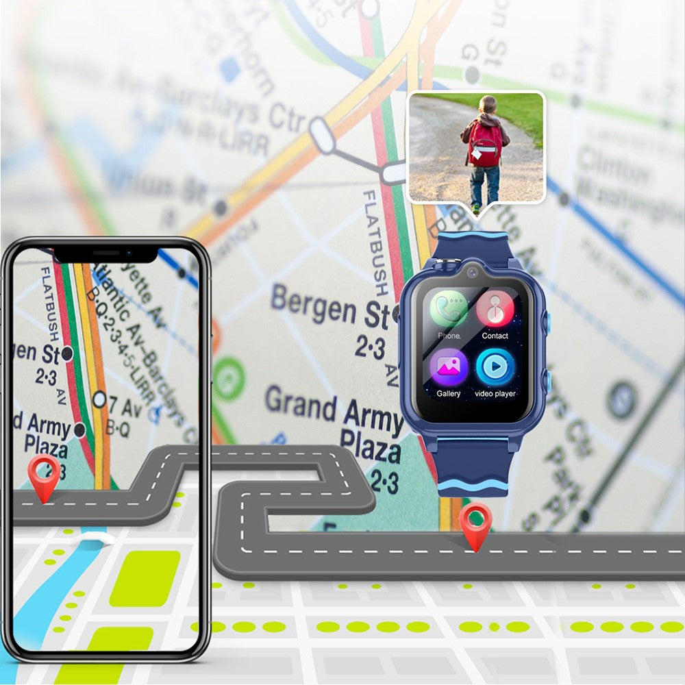 Android 8.1 Kids Smart Watch 1GB + 8GB GPS Tracking 2MP Camera Sports Watch Support Whatsapp