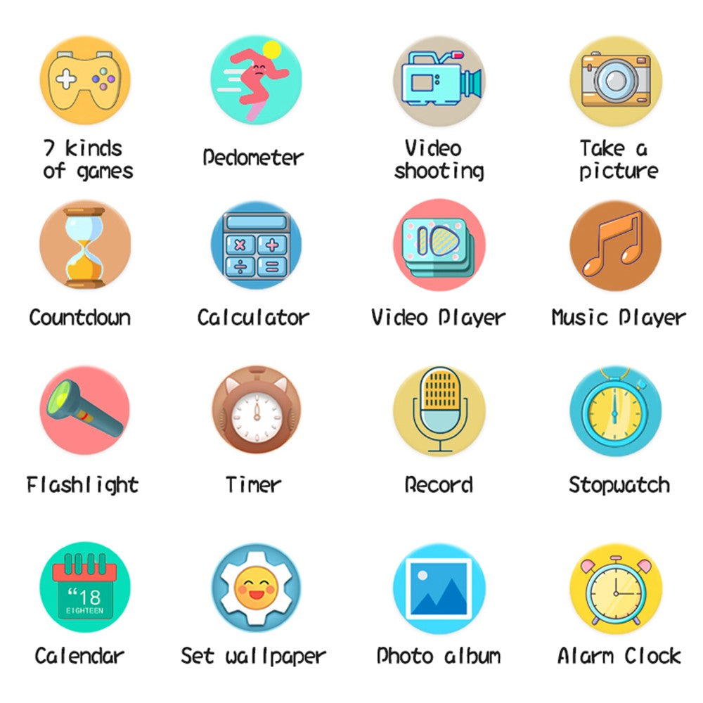 Y90 PRO Kids Smart Watch Waterproof Dual Camera Pedometer Flashlight Music Game Student Smart Bracelet