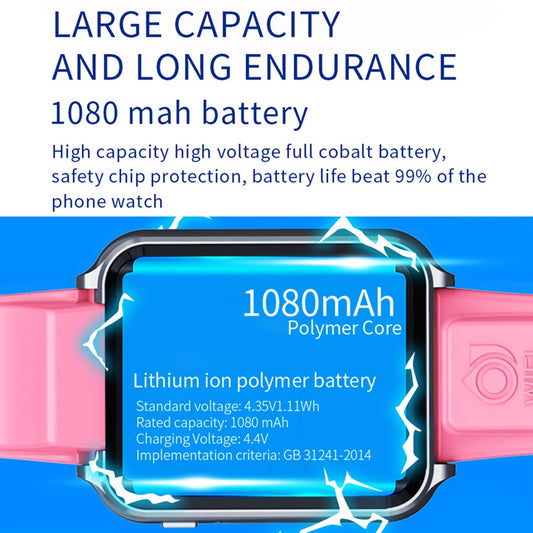 W5PRO 1.83" 4G Dual Camera Kids Smart Watch 1+8G Waterproof Electric Watch Support Touch Screen